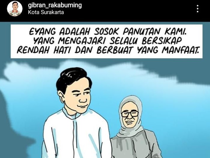 Meninggalnya ibunda Presiden Jokowi menjadi duka mendalam bagi Gibran Rakabuming Raka, Rabu (25/3/2020)