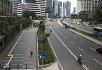 Suasana Kota Jakarta yang Lengang Imbas Corona. 