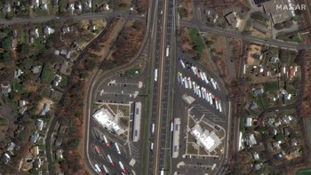 Rest area di Fairfield, Connecticut, AS, 22 Maret 2020.  Foto: Maxar Technologies