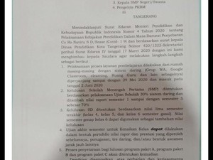 Pengumuman! Siswa di Tangerang dan Tangsel Belajar di Rumah Sampai Lebaran