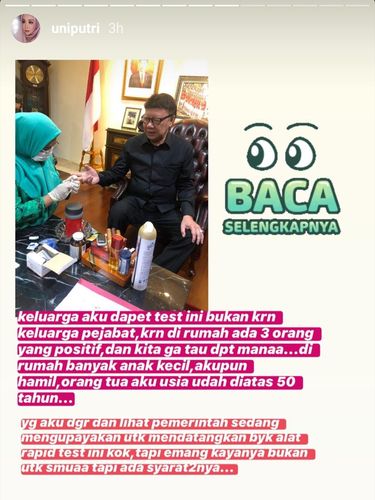 Istri Detri Warmanto Tegaskan Bisa Rapid Test Bukan karena Anak Tjahjo Kumolo