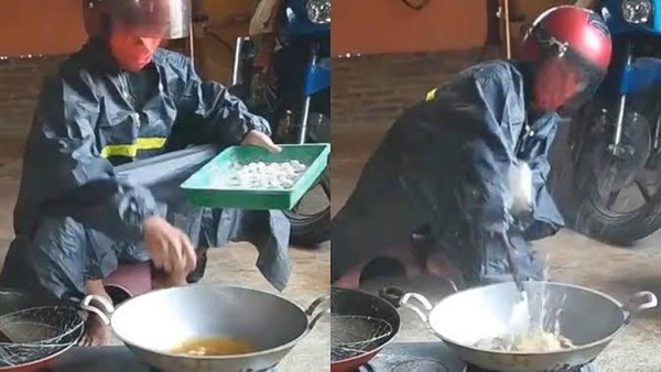 Kocak! Begini Jadinya Ketika Masak Harus Pakai Safety First