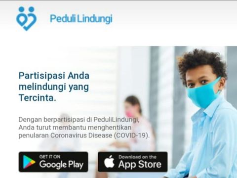 Aplikasi PeduliLindungi untuk melacak riwayat pergerakan pasien positif virus corona COVID-19 di Indonesia.