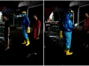Viral Video 2 Pria Sukabumi Disemprot Disinfektan, Begini Ceritanya