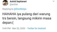 Salah satu gejala virus corona adalah flu dan batuk. Jadi sekarang kalau mendadak bersin atau batuk pasti mikir macam-macam. Foto: twitter