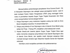 Warga Bojonegoro yang Kerja di Zona Merah Corona Diwajibkan WFH