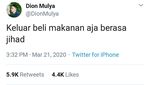 Cuitan Kocak Netizen yang Cari Makanan di Tengah Teror Virus Corona