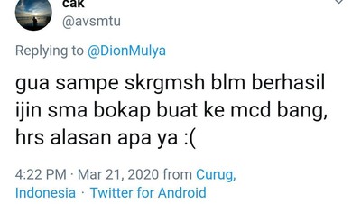 Cuitan Kocak Netizen yang Cari Makanan di Tengah Teror Virus Corona