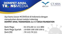 TRANSMEDIA dan CT ARSA Foundation Galang Donasi Lawan Corona