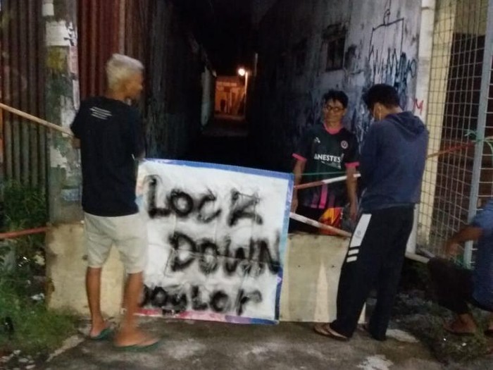 Kampung Jogonalan Lor, Bantul lockdown, Sabtu (28/3/2020).