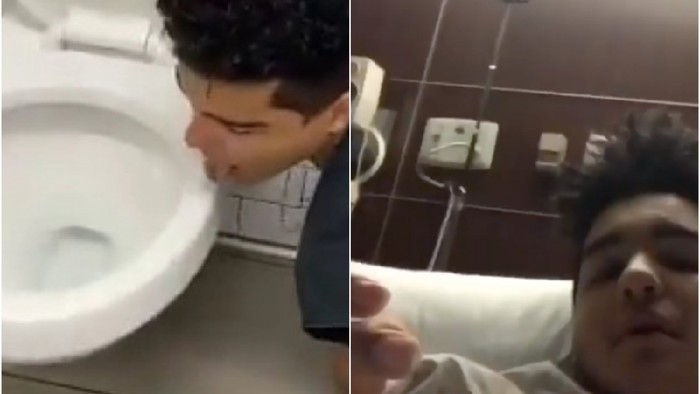 Influencer Larz ikut Coronavirus Challenge dan berakhir tragis. Dengan menjilat dudukan toilet umum, ia pun jatuh sakit beberapa hari kemudian dan dinyatakan positif corona atau COVID-19.