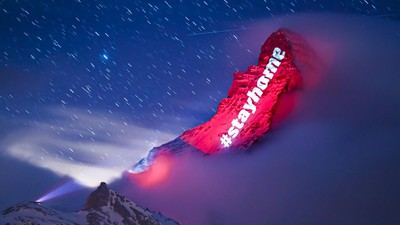 Pesan Harapan Pandemi Corona di Gunung Matterhorn Swiss