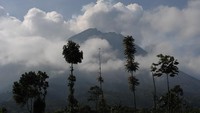 Erupsi juga terjadi tanggal (29/3/2020) pukul 00.15 WIB dengan tinggi kolom 1.500 meter. Antara Foto/Hendra Nurdiyansyah.