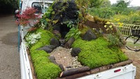 Bahan-bahan yang digunakan juga tergolong mudah ditemukan di toko tanaman. Dari batu alam, lampu, air terjun buatan, hingga tanaman hijau, semua dirakit menjadi satu agar sedap dipandang.  Foto: Zoenren-Osaka