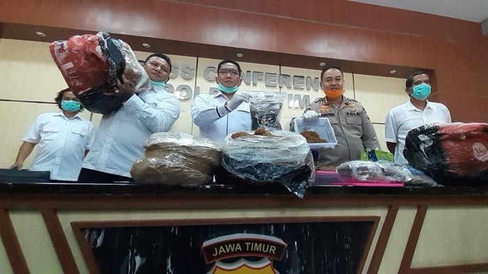 Polisi mengamankan tiga pria penjual tembakau gorila. Saat menjajakan, mereka mengklaim tembakau gorila bisa meningkatkan daya tahan tubuh untuk melawan virus corona.