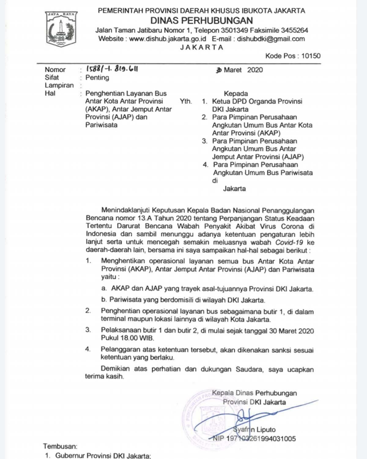 Anies Resmi Setop Layanan Bus Keluar-Masuk Jakarta Hari ini?