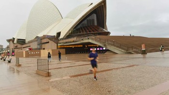 Potret Sydeny Opera House di Australia pada tanggal 28 Maret 2020. (Foto: Mashable/Siobhan Neela-Stock)