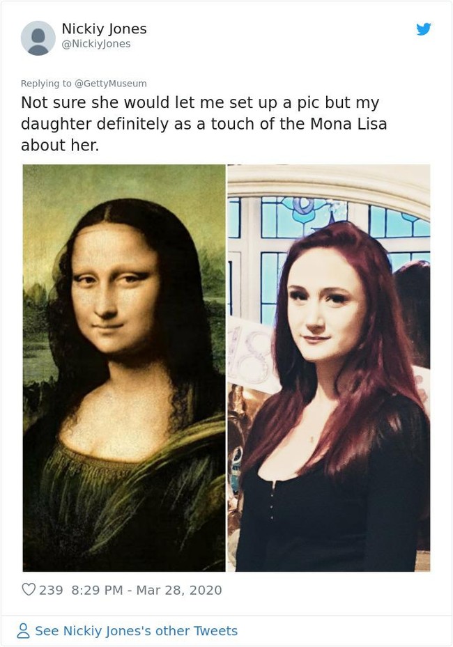Siapa yang tak kenal dengan Mona Lisa karya Leonardo da Vinci, seniman serbabisa yang tersohor itu. Ternyata Mona Lisa punya kembaran. Mona Lina? (Foto: Twitter)