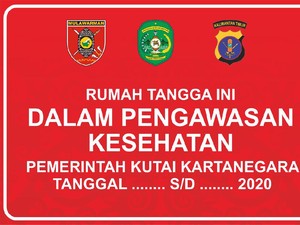 Rumah ODP di Kukar Ditempeli Stiker Agar Bisa Diawasi Warga