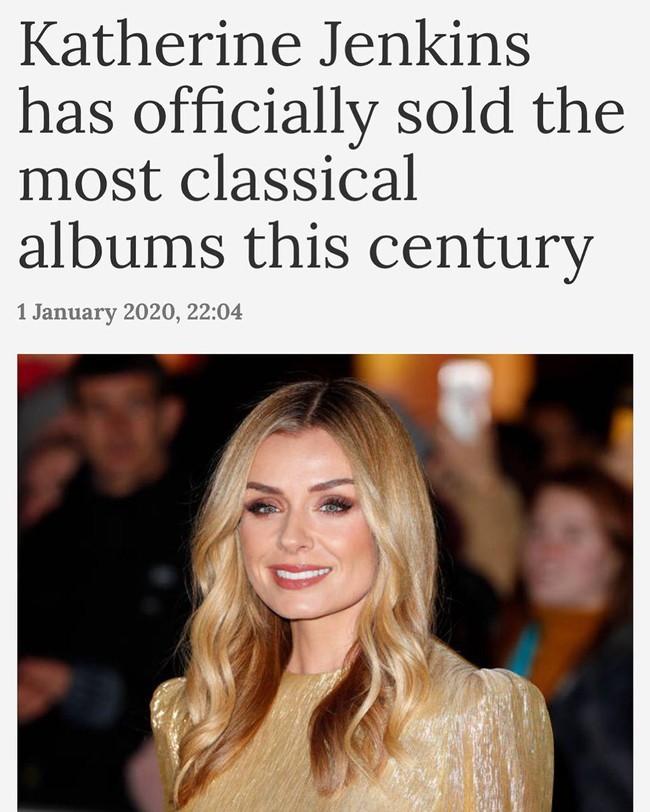 Selama berkarier di dunia tarik suara, Katherie berhasil menyabet berbagai penghargaan musik. Di samping itu, ia juga menyandang gelar penyanyi dengan album klasik yang paling laris terjual pada abad ini. (Foto: Instagram/@katherinejenkinsobe)