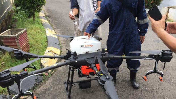 Pakai Drone, BNI Bantu Sterilkan Permukiman di Jabodetabek