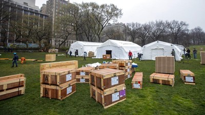 Rumah Sakit Darurat Corona Berdiri di Central Park New York