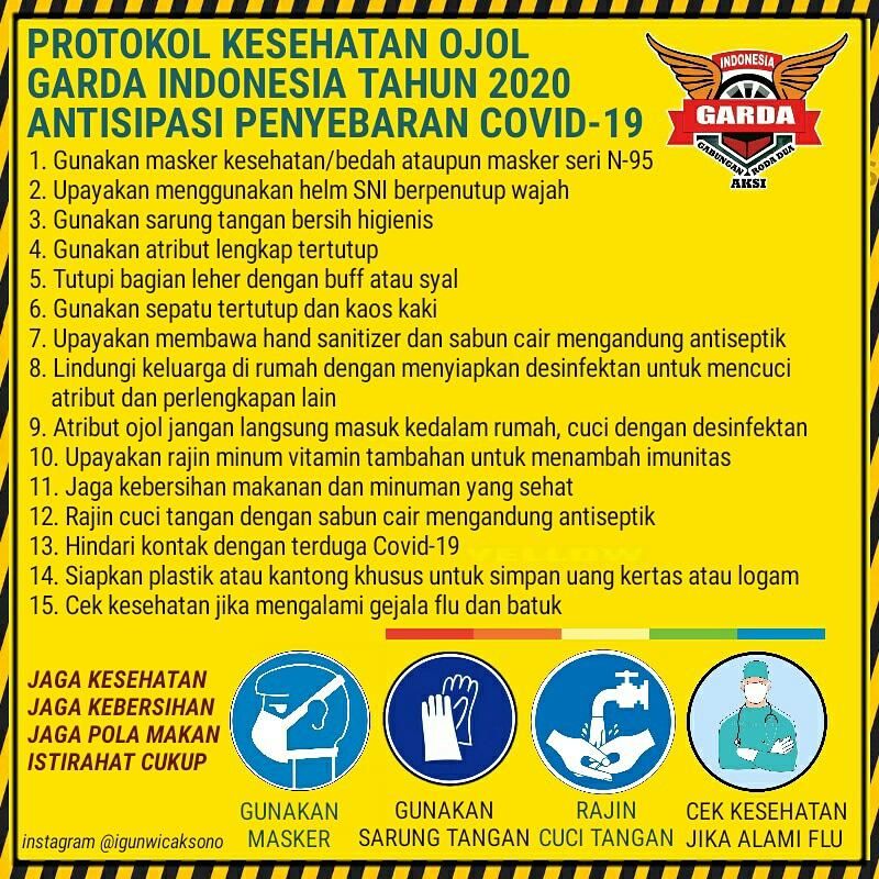 Protokol kesehatan Ojol Garda Indonesia