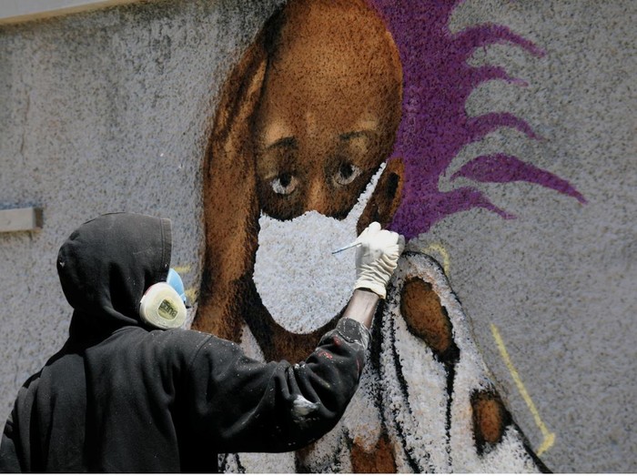 Mural Perang Melawan Corona di Senegal