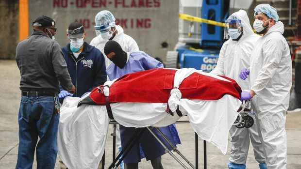 Amerika Serikat (AS) melaporkan lebih dari 800 kematian dalam sehari akibat covid-19. New York jadi kota dengan jumlah penderita corona paling banyak.