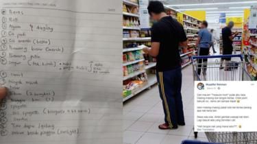 pria bingung belanja