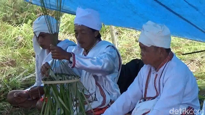 Warga Desa Balla Barat, Kecamatan Balla, Kabupaten Mamasa menggelar ritual Ma’rompo Bamba.