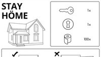 IKEA tak mau ketinggalan ikut mensosialisasikan social distancing. Bukan mengubah logo perusahaan, tapi mereka merilis tata cara social distancing melalui grafis yang biasa ditemukan jika ingin merakit sendiri produk-produk perusahaan asal Swedia itu. (dezeen)