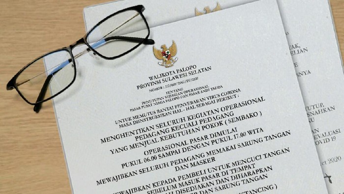 Imbauan wali kota Palopo terkait jam operasional pasar.