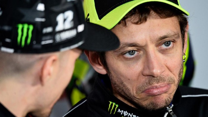 Monster Energy Yamaha MotoGP Italian driver Valentino Rossi attends a press conference at the Ricardo Tormo racetrack, in Cheste, near Valencia, on November 14, 2019 ahead of the Valencia Grand Prix. (Photo by JOSE JORDAN / STR / AFP)