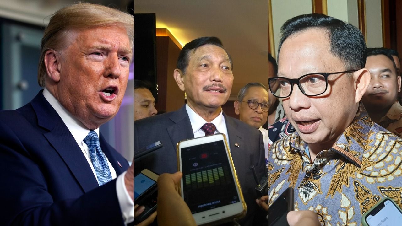 Trump, Luhut, dan Tito sama-sama pernah berbicara Corona vs panas sinar matahari. (Repro detikcom)
