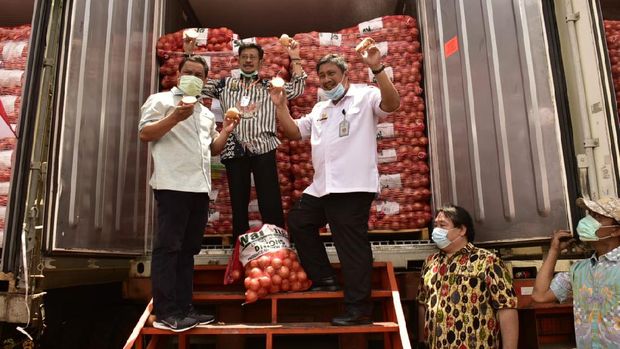 10 Kontainer Bawang Bombay Impor Sudah Masuk RI
