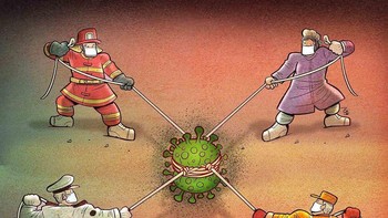 Selain tenaga medis, banyak pihak juga ikut berjuang bersama di garis terdepan menghadapi corona. Foto: instagram.com/alirezapakdel_artist/