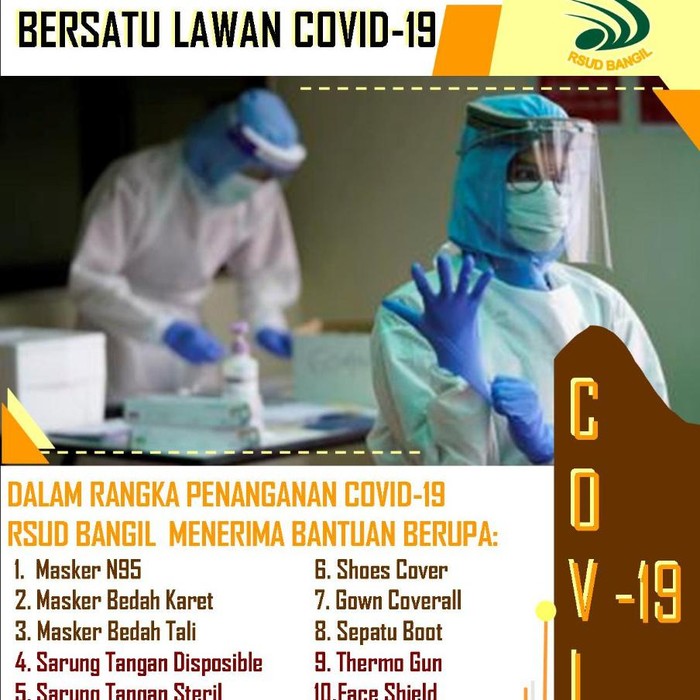 Brosur berisi pengumuman bahwa RSUD Bangil menerima bantuan Alat Pelindung Diri (APD) dari virus corona tersebar di media sosial. Namun pihak rumah sakit membantah telah mengeluarkan brosur online tersebut.