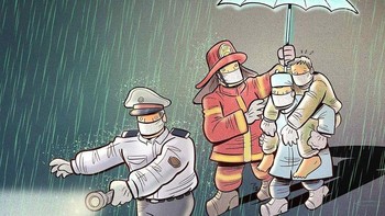 Semuanya saling bahu membahu menolong masyarakat. Foto: instagram.com/alirezapakdel_artist/