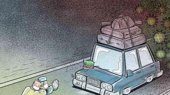 Kita sebagai masyarakat bisa ikut berpartisipasi meringankan kerja para tenaga medis dengan #JagaJarakDulu #DiRumahAja. Foto: instagram.com/alirezapakdel_artist/