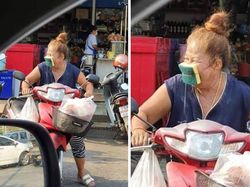Masker Langka, Orang-orang Pakai Jas Hujan sampai Topeng