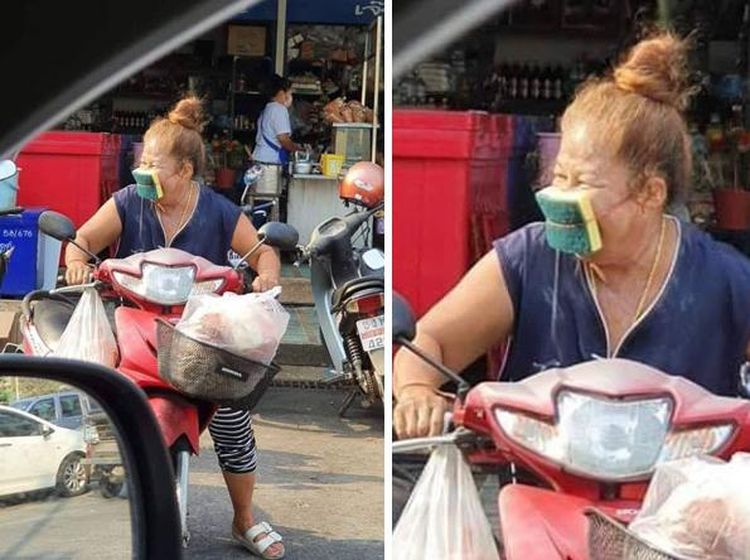 Masker Langka, Orang-orang Pakai Jas Hujan sampai Topeng