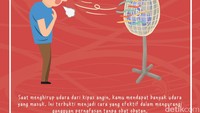 Menggunakan kipas angin 