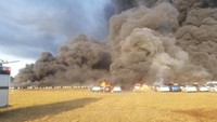 Kebakaran ini berlangsung selama 18 jam. Petugas baru bisa memadamkan api pada hari Sabtu Foto: Florida Forest Service