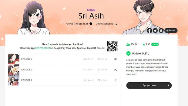 Webtoon 'Sri Asih: Celestial Goddess' di LINE Webtoon Indonesia