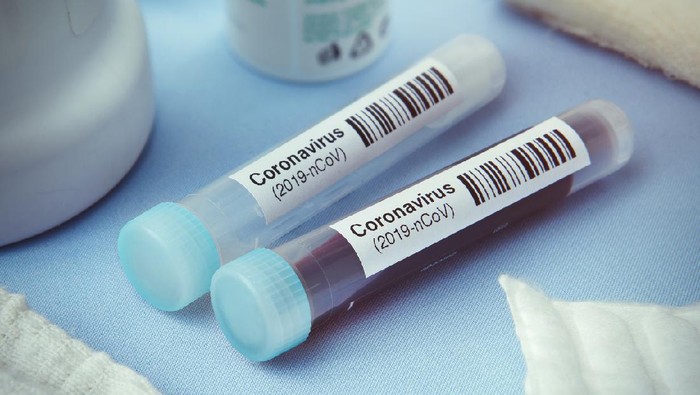Virus Corona Detail of coronavirus test tubes