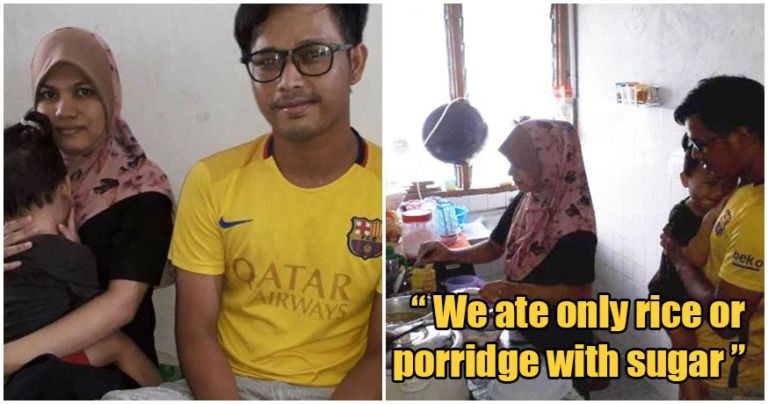 Pasangan makan nasi pakai gula