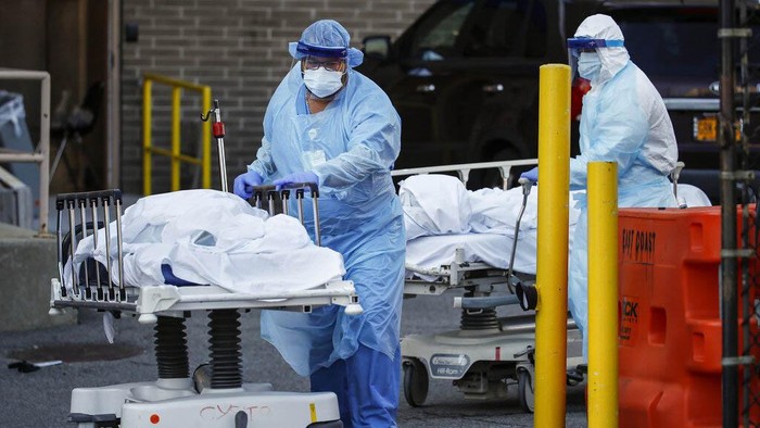 Korban jiwa karena virus corona terus berjatuhan di Amerika Serikat. Kini
 jumlah kematian menembus angka 10 ribu jiwa.