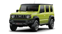 Jimny lima pintu akan memiliki perbedaan dari sisi dimensi dengan model Jimny tiga pintu, yang pelas jarak sumbu rodanya akan lebih panjang.Foto: Motor1