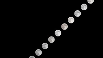 Perjalanan Supermoon pada Senin malam (7/4/2020). Foto: Sina Mobile